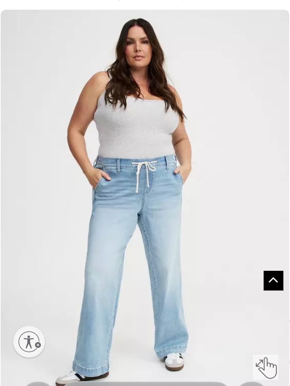 torrid Light Blue Wide-Leg Drawstring Jeans
